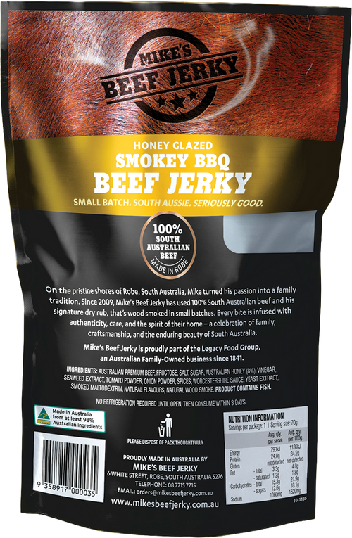 Mike's Beef Jerky Honey Glazed Smokey BBQ
